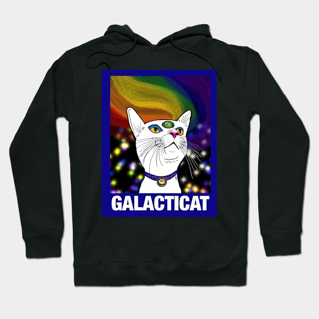 Galacticat Hoodie by Laurie Rose Art Studio